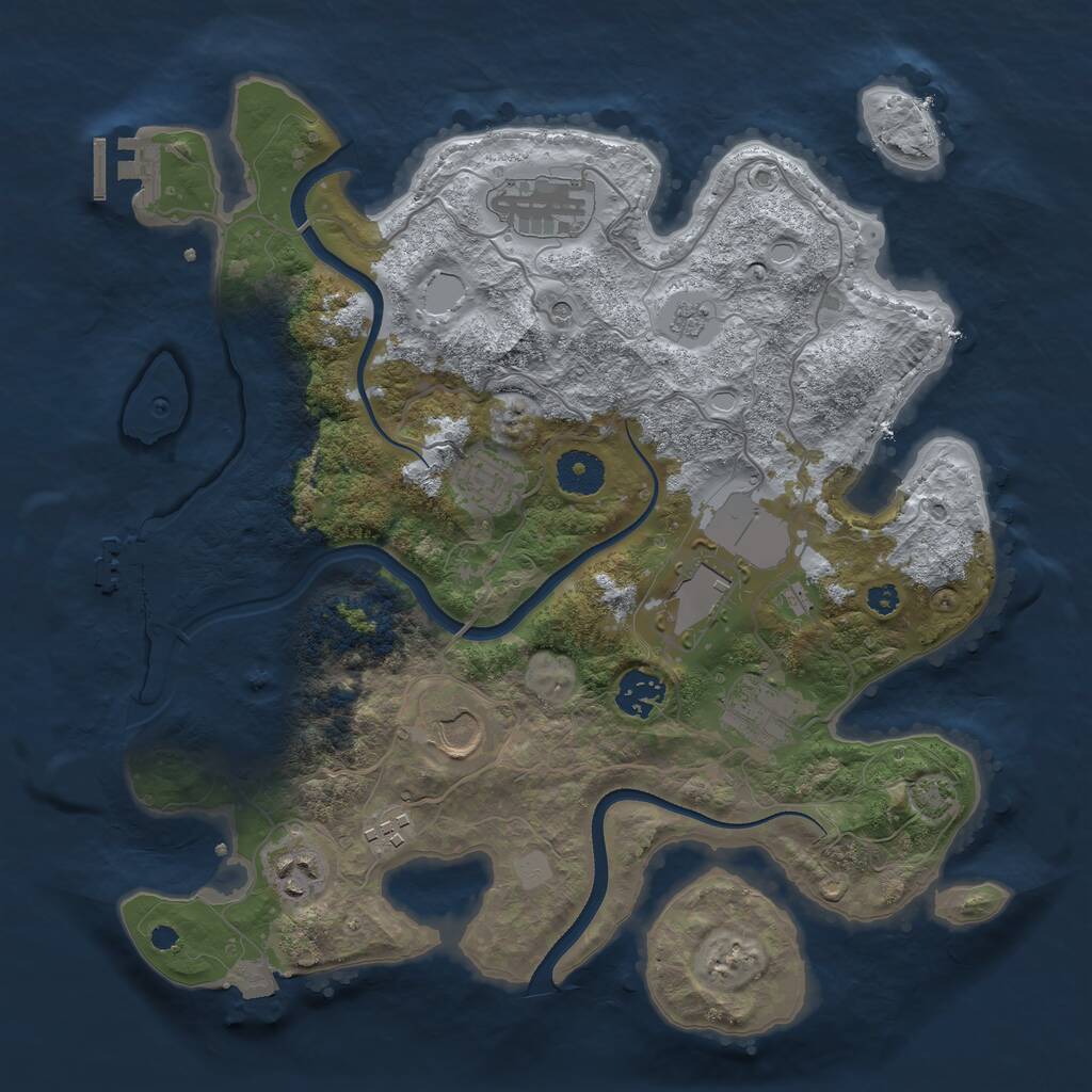 Rust Map: Procedural Map, Size: 3500, Seed: 22608, 14 Monuments