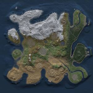 Thumbnail Rust Map: Procedural Map, Size: 3000, Seed: 678675, 14 Monuments