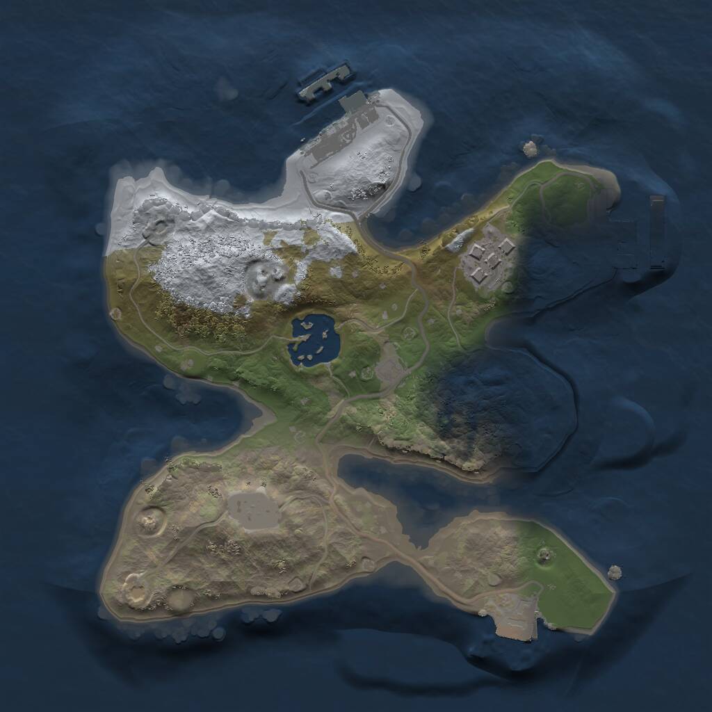 Rust Map: Procedural Map, Size: 2000, Seed: 79141, 5 Monuments