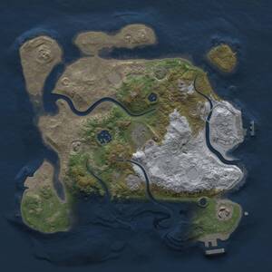 Thumbnail Rust Map: Procedural Map, Size: 3000, Seed: 1312874525, 10 Monuments