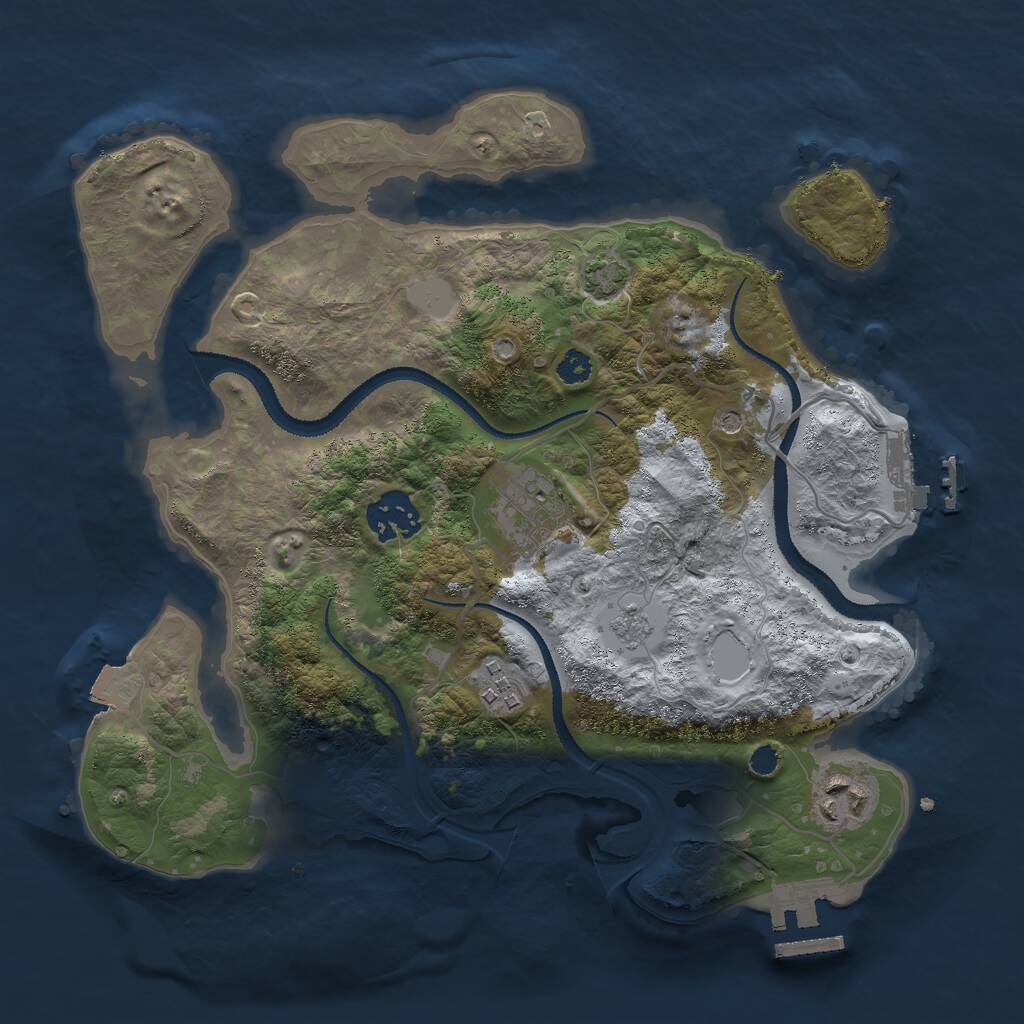 Rust Map: Procedural Map, Size: 3000, Seed: 1312874525, 10 Monuments