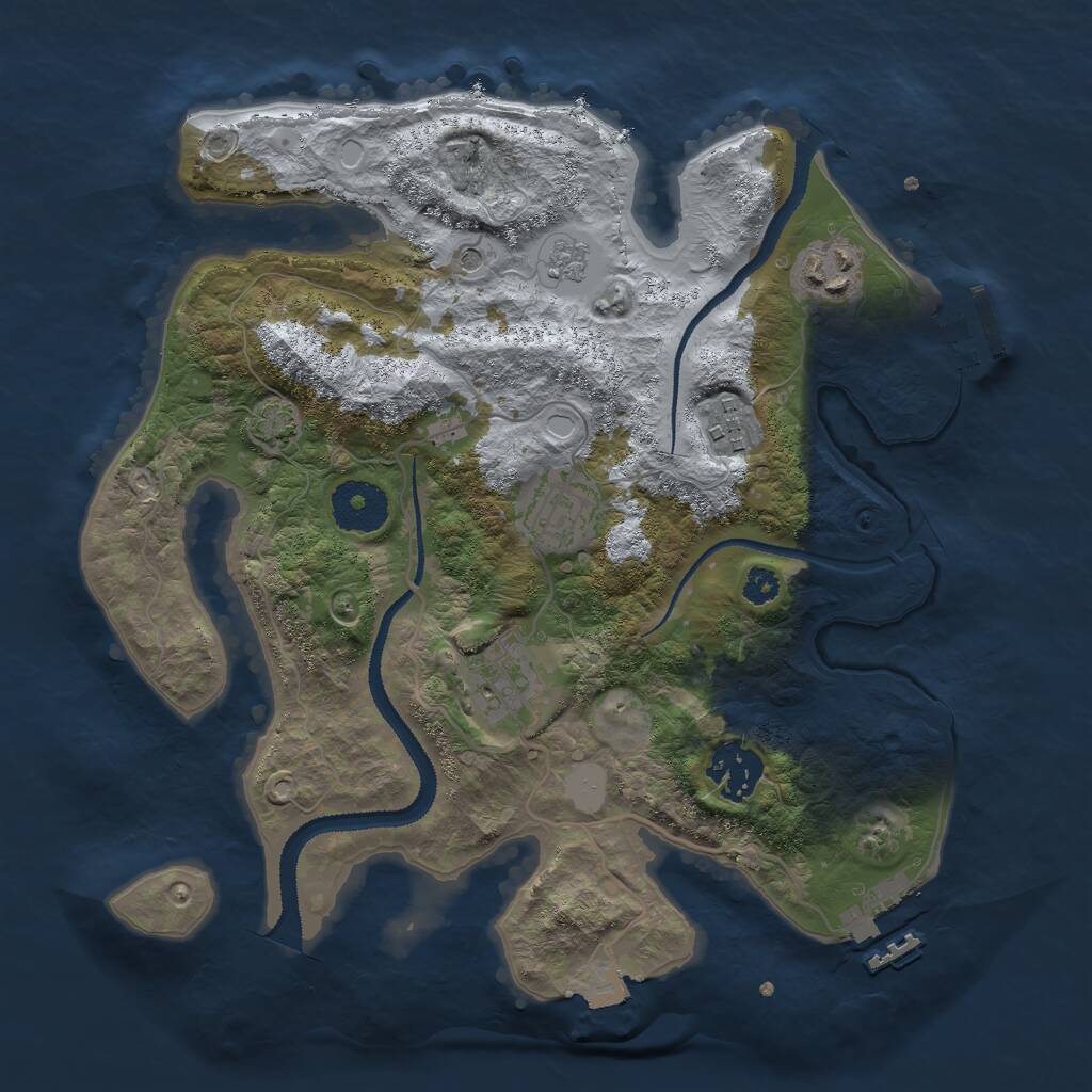 Rust Map: Procedural Map, Size: 3000, Seed: 2131773786, 11 Monuments