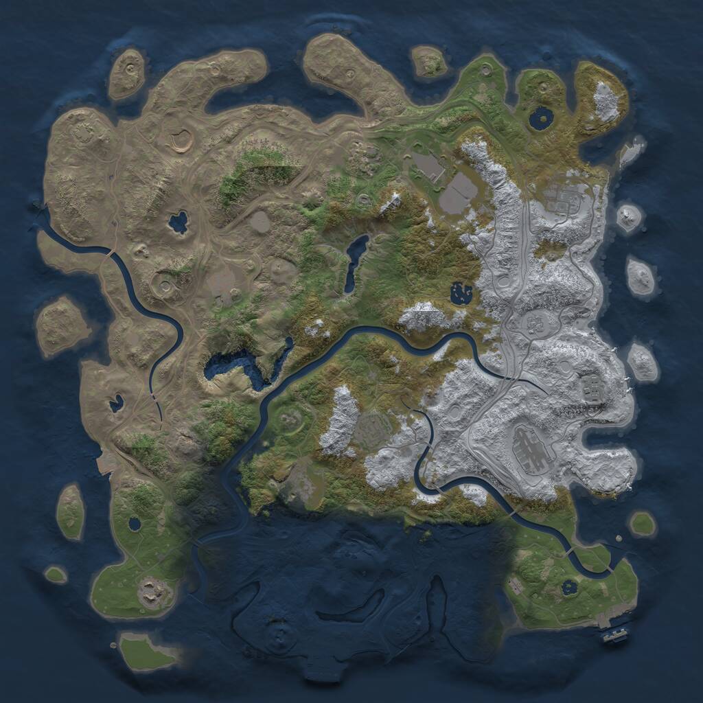 Rust Map: Procedural Map, Size: 4500, Seed: 1093661899, 17 Monuments