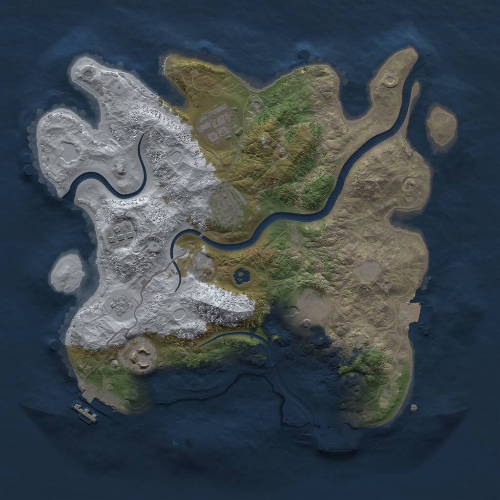 Rust Map: Procedural Map, Size: 3000, Seed: 2000164689, 10 Monuments