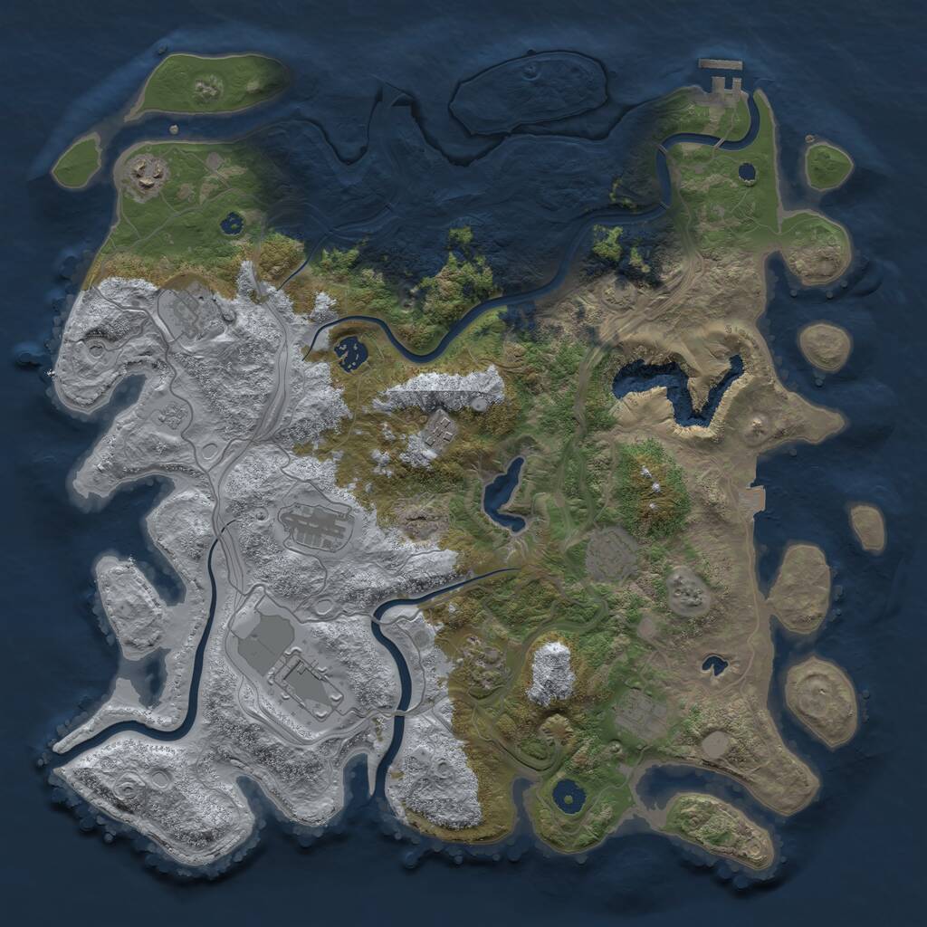 Rust Map: Procedural Map, Size: 4250, Seed: 138239743, 14 Monuments