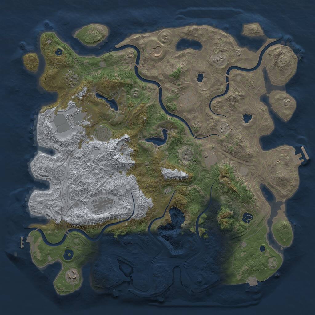 Rust Map: Procedural Map, Size: 4500, Seed: 510177796, 16 Monuments