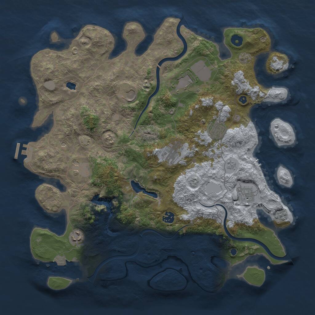Rust Map: Procedural Map, Size: 4000, Seed: 1429231061, 14 Monuments