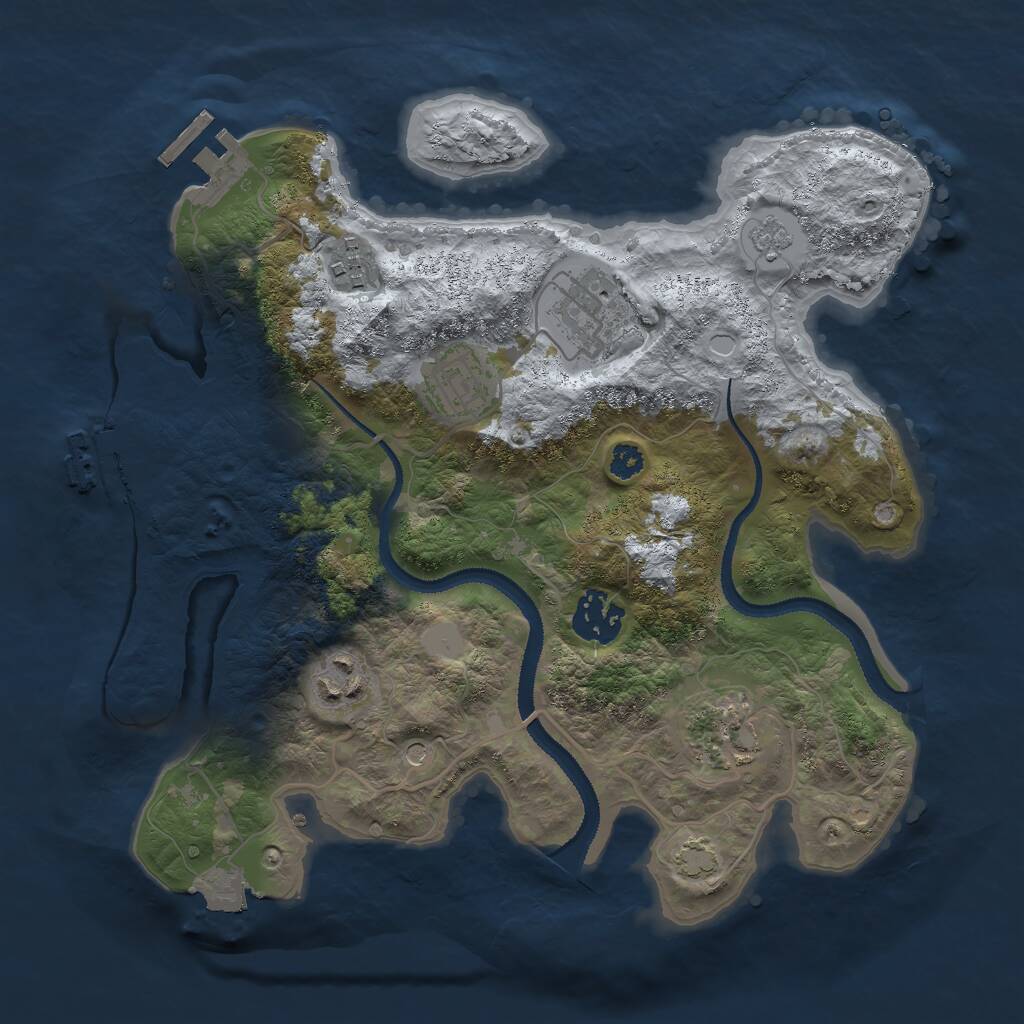 Rust Map: Procedural Map, Size: 3000, Seed: 5721896, 12 Monuments
