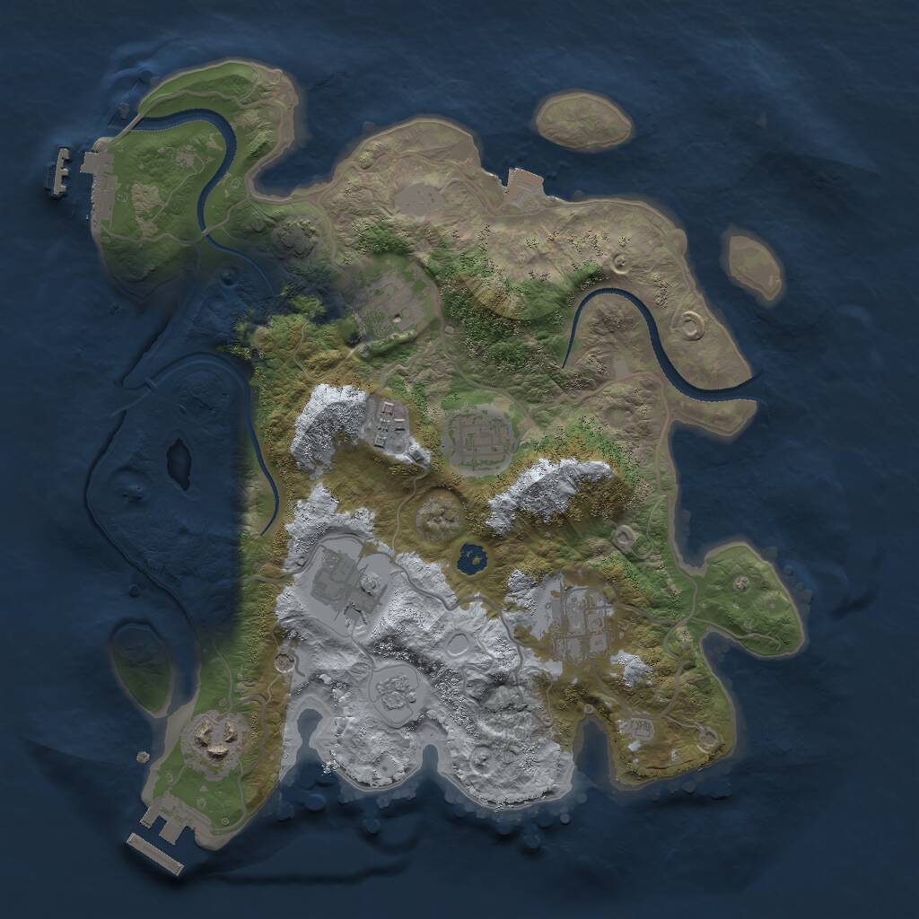Rust Map: Procedural Map, Size: 3000, Seed: 45272, 12 Monuments