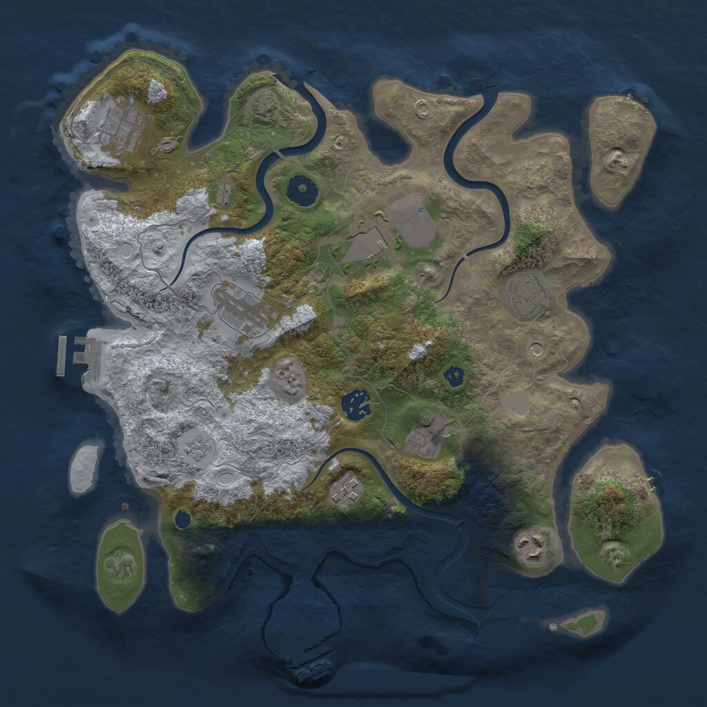 Rust Map: Procedural Map, Size: 3500, Seed: 1489177082, 14 Monuments