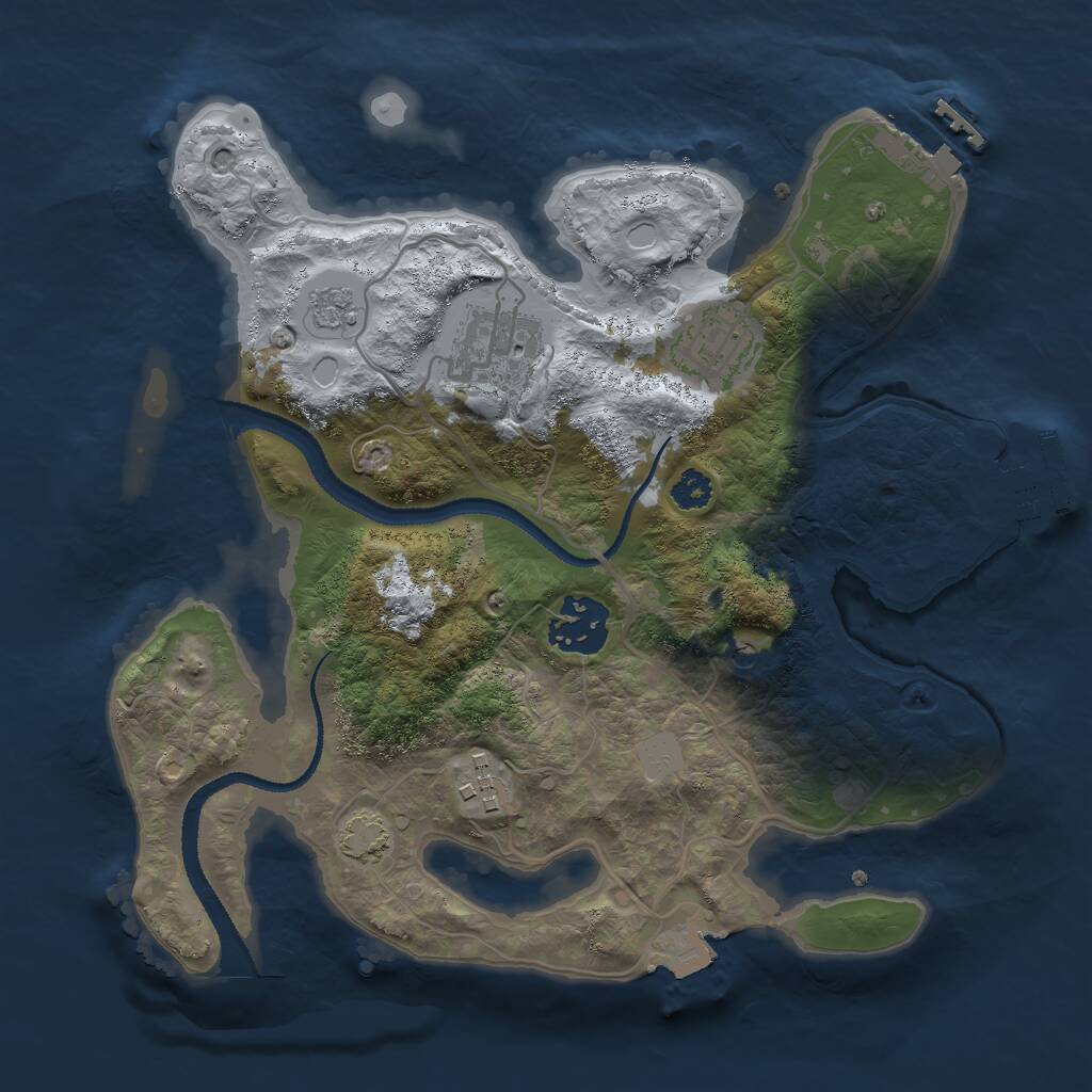 Rust Map: Procedural Map, Size: 2750, Seed: 101010, 10 Monuments