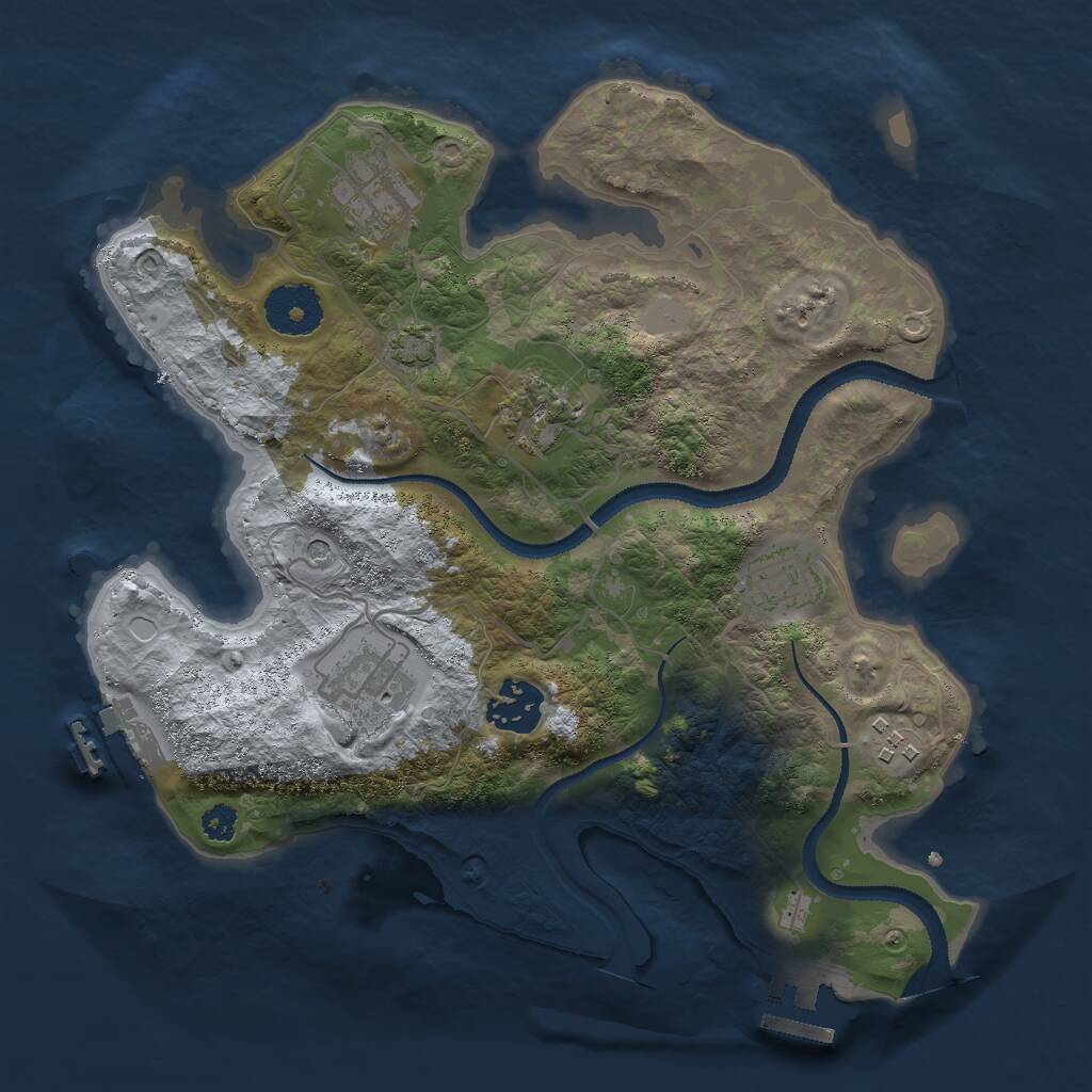 Rust Map: Procedural Map, Size: 3000, Seed: 876816796, 11 Monuments