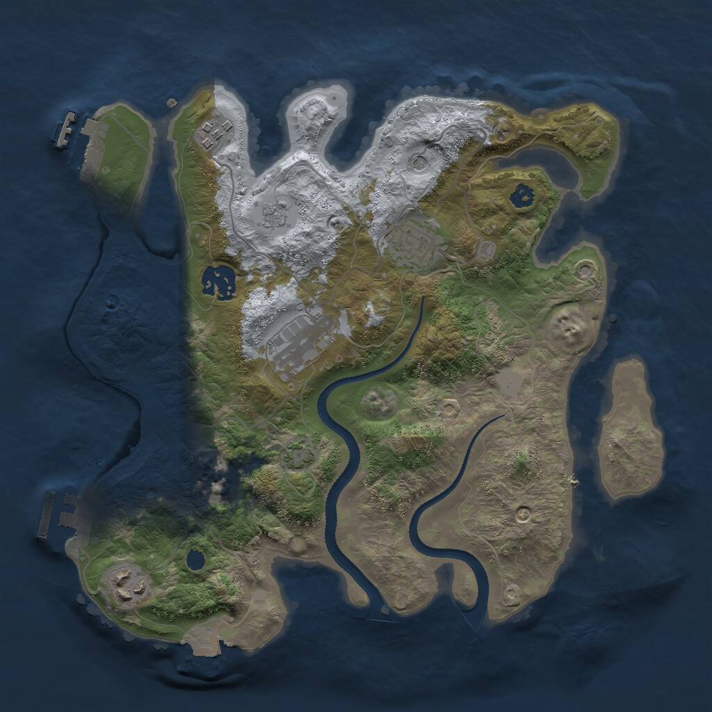 Rust Map: Procedural Map, Size: 3000, Seed: 2010389187, 11 Monuments