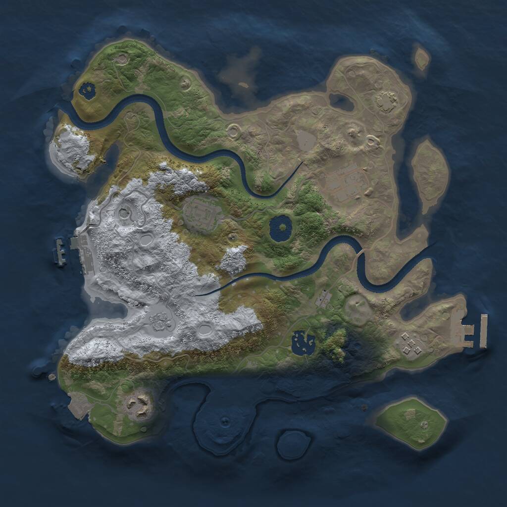 Rust Map: Procedural Map, Size: 3000, Seed: 32285, 11 Monuments