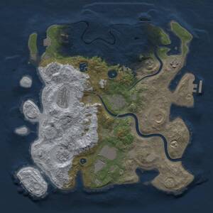 Thumbnail Rust Map: Procedural Map, Size: 3500, Seed: 1017227001, 14 Monuments