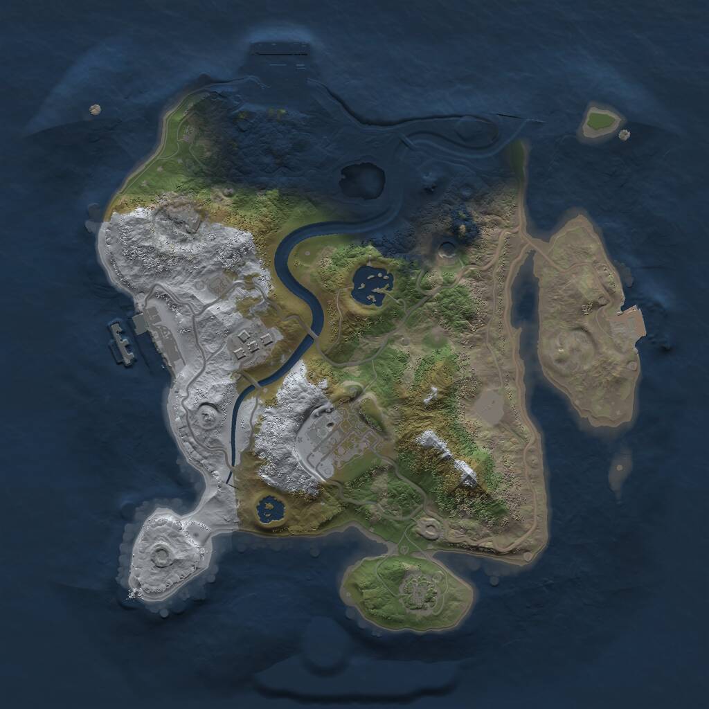 Rust Map: Procedural Map, Size: 2600, Seed: 1165788437, 8 Monuments