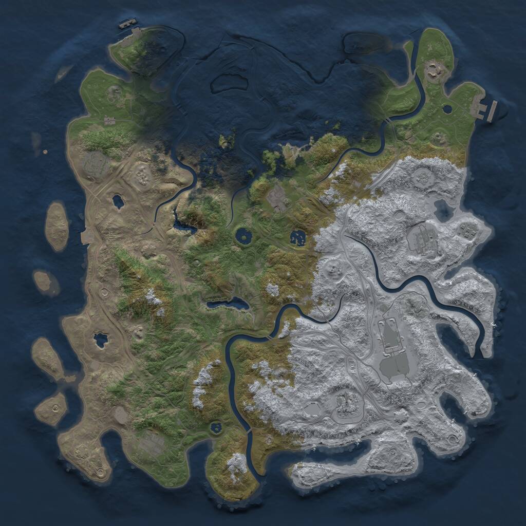 Rust Map: Procedural Map, Size: 4800, Seed: 95464646, 15 Monuments