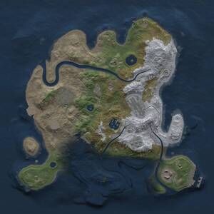Thumbnail Rust Map: Procedural Map, Size: 3000, Seed: 260764662, 11 Monuments