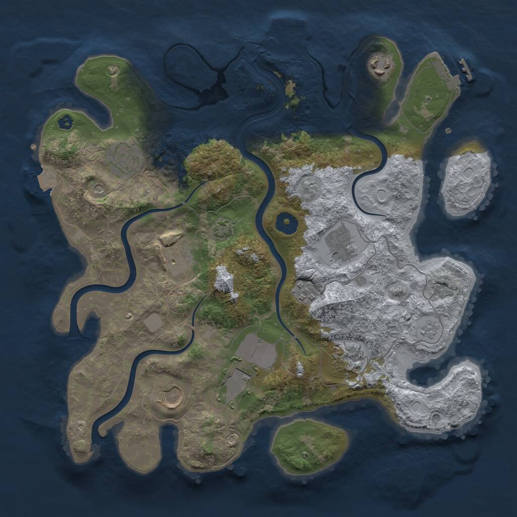 Rust Map: Procedural Map, Size: 3500, Seed: 20260723, 14 Monuments