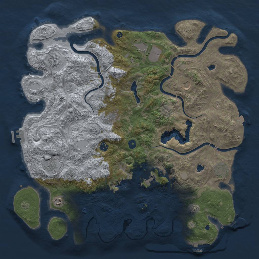 Rust Map: Procedural Map, Size: 4500, Seed: 612788495, 16 Monuments