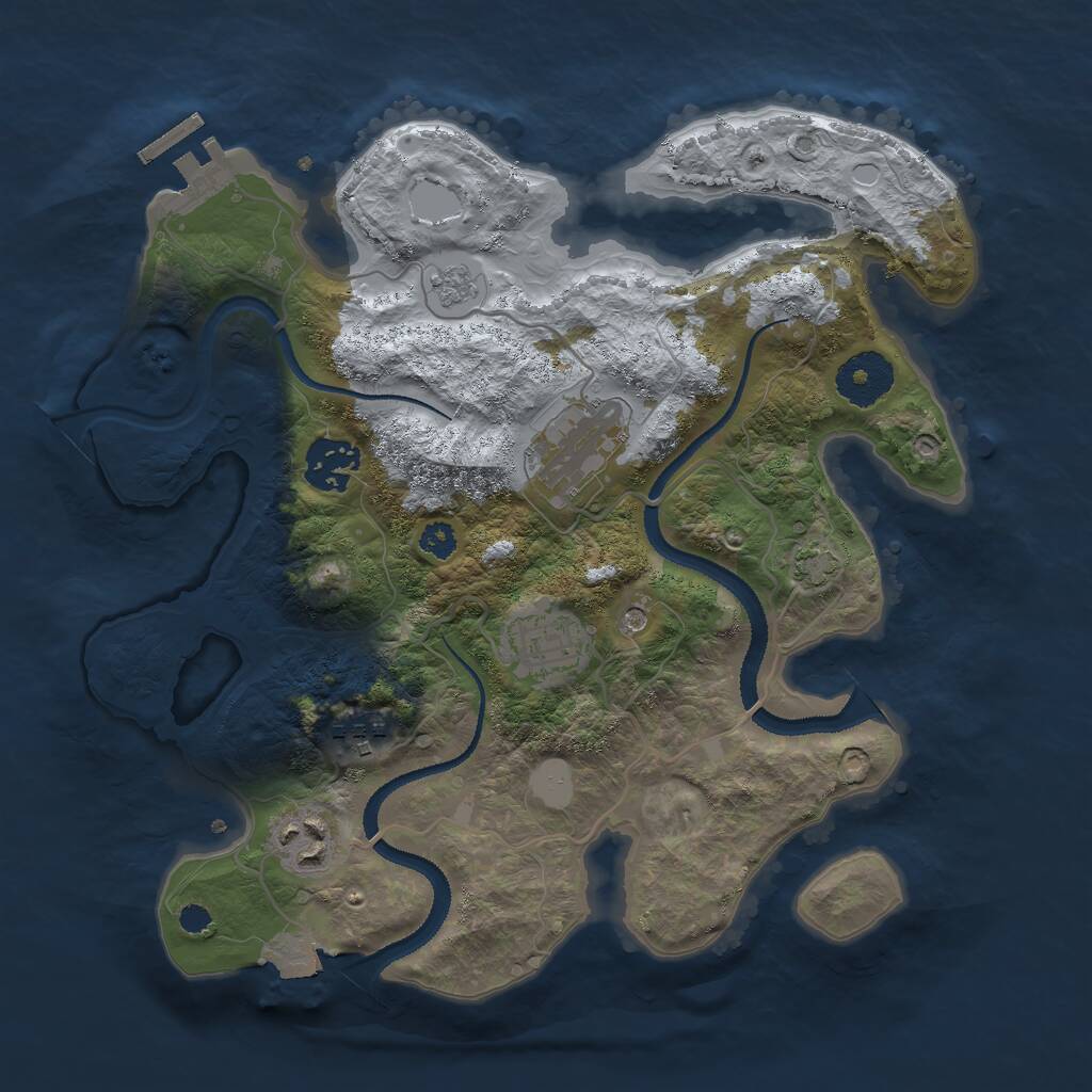 Rust Map: Procedural Map, Size: 3000, Seed: 114635177, 10 Monuments