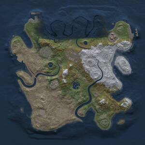 Thumbnail Rust Map: Procedural Map, Size: 3000, Seed: 74233, 12 Monuments