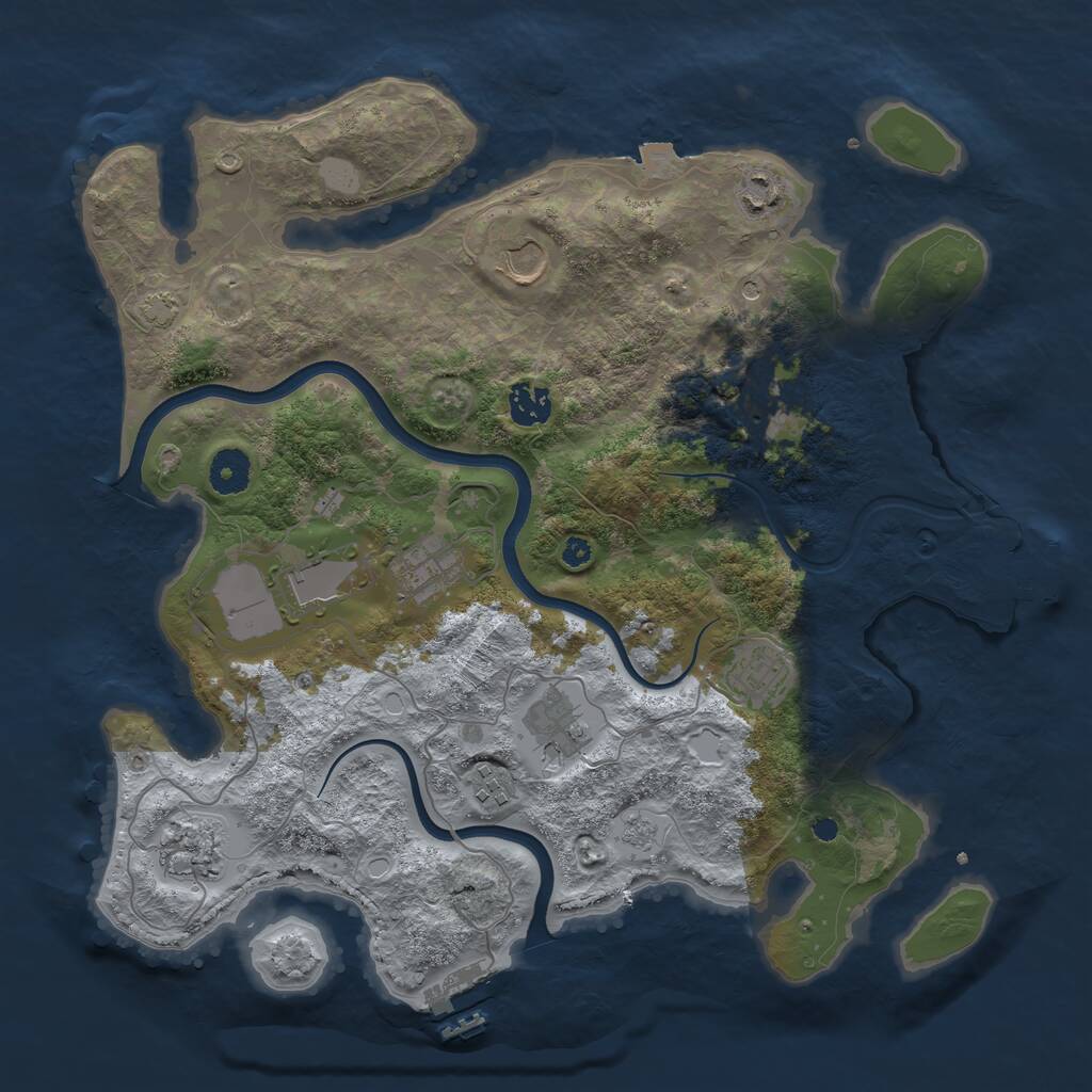 Rust Map: Procedural Map, Size: 3750, Seed: 23072026, 16 Monuments