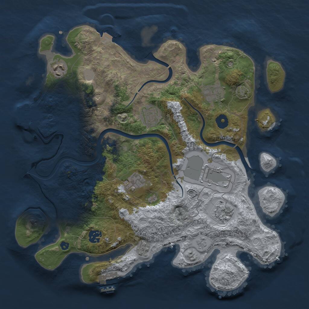 Rust Map: Procedural Map, Size: 3500, Seed: 814510448, 14 Monuments