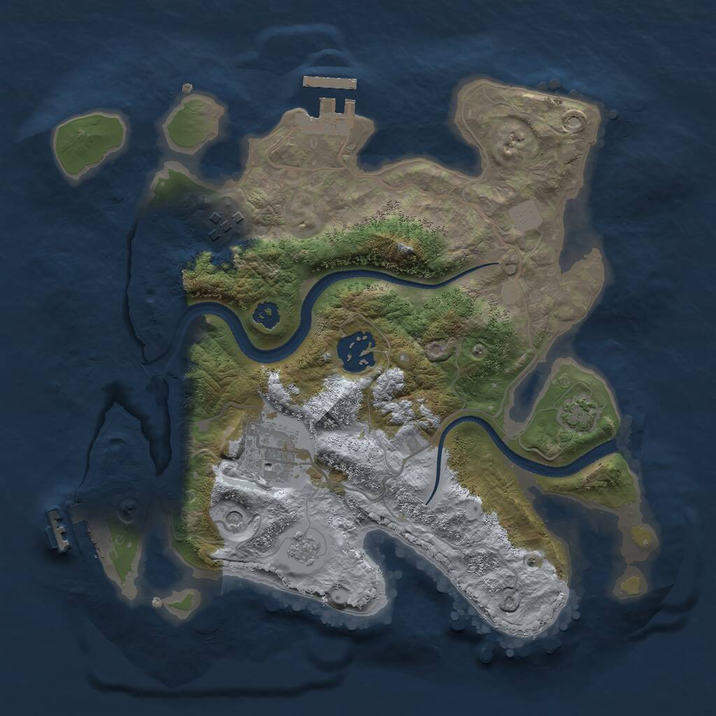Rust Map: Procedural Map, Size: 2700, Seed: 230129226, 9 Monuments