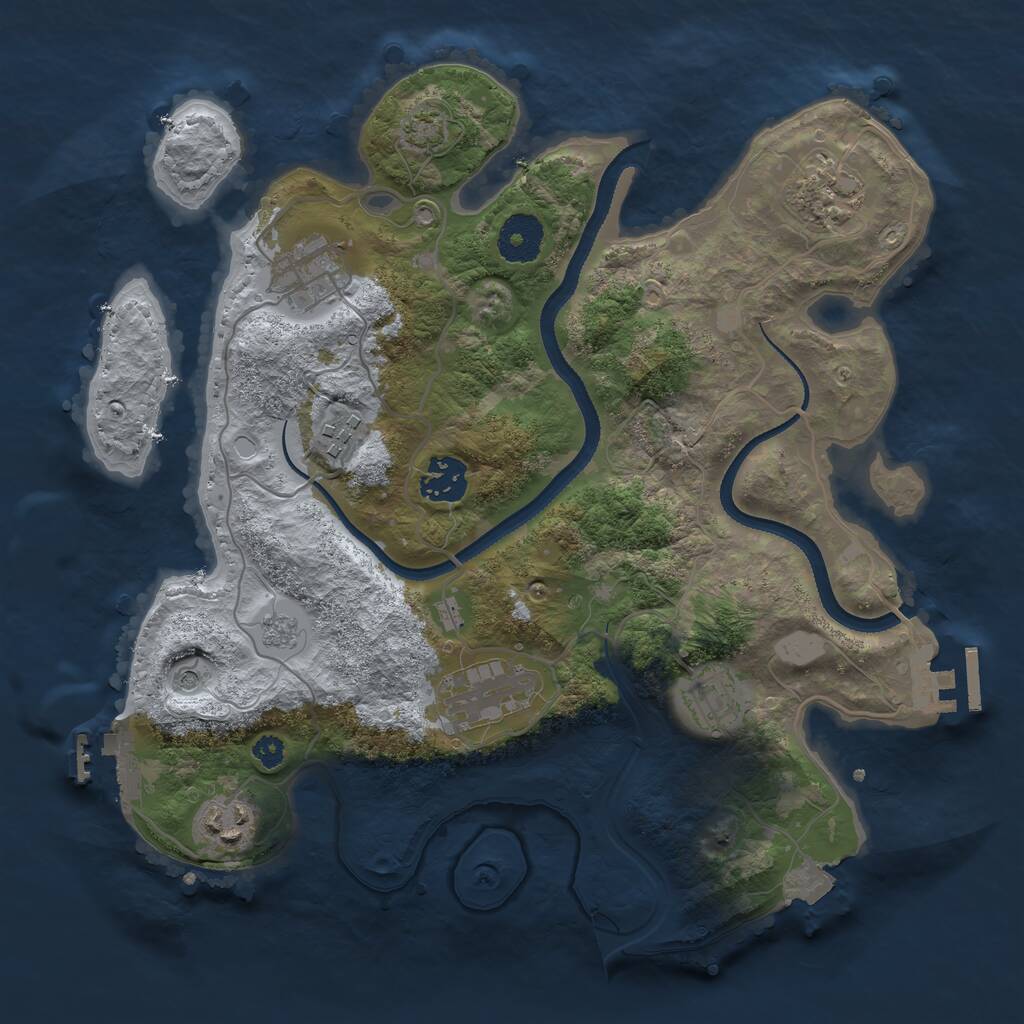 Rust Map: Procedural Map, Size: 3250, Seed: 49766, 13 Monuments