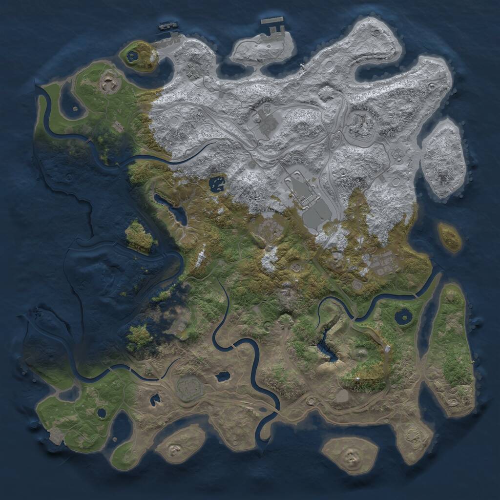 Rust Map: Procedural Map, Size: 4500, Seed: 1122778575, 16 Monuments
