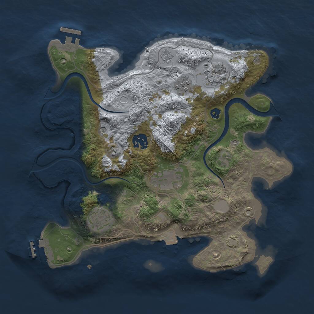 Rust Map: Procedural Map, Size: 3000, Seed: 22379, 11 Monuments