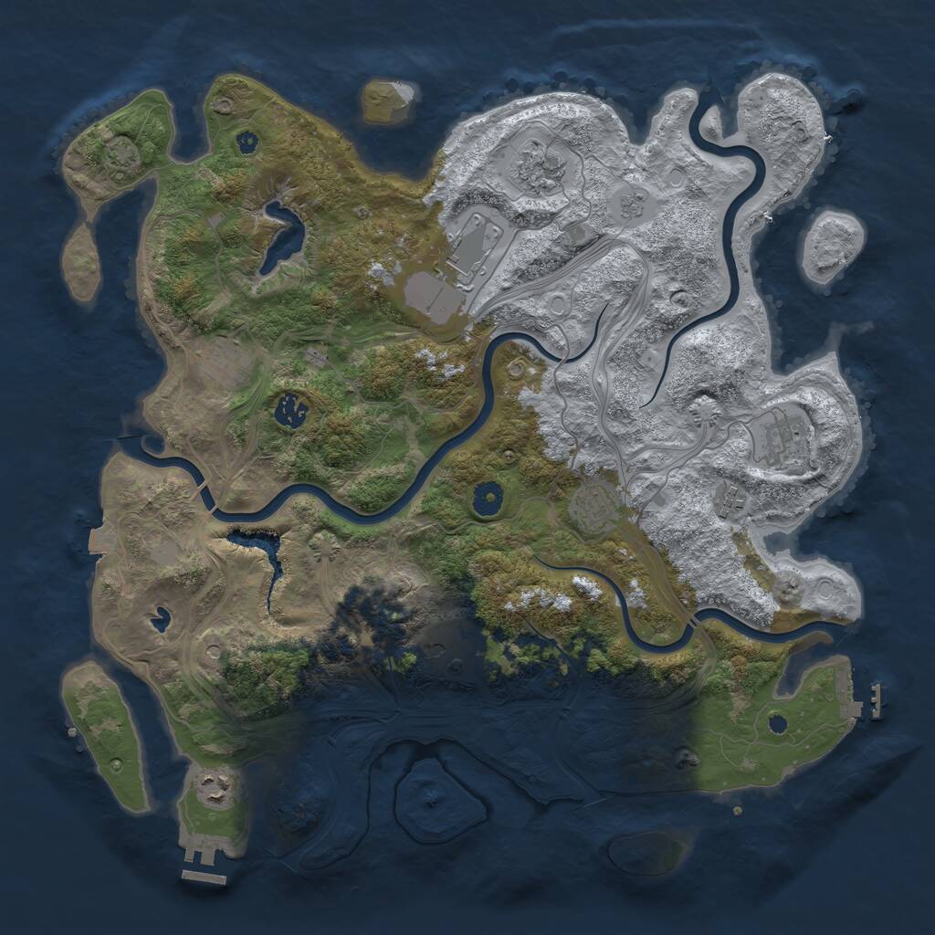 Rust Map: Procedural Map, Size: 4250, Seed: 86990550, 15 Monuments