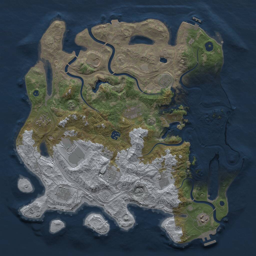 Rust Map: Procedural Map, Size: 4250, Seed: 266076, 17 Monuments