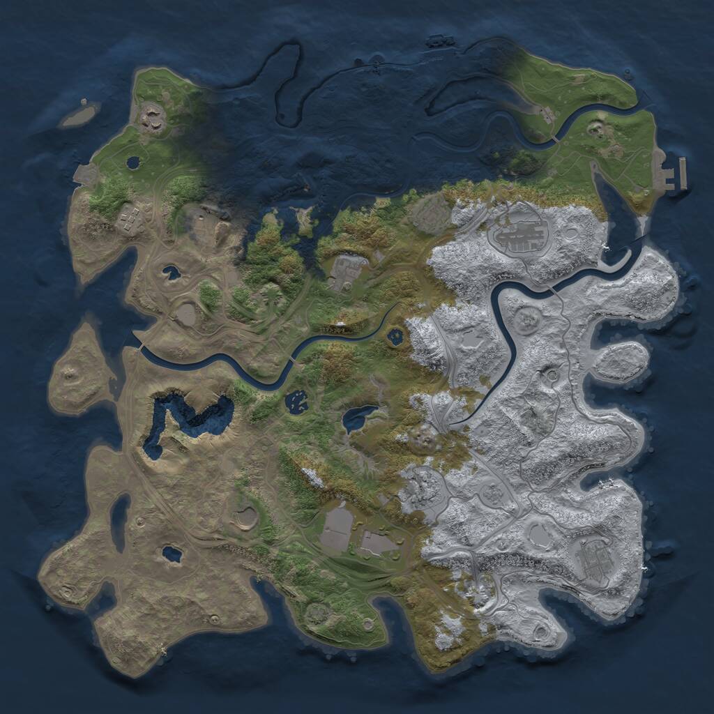 Rust Map: Procedural Map, Size: 4500, Seed: 139267195, 17 Monuments