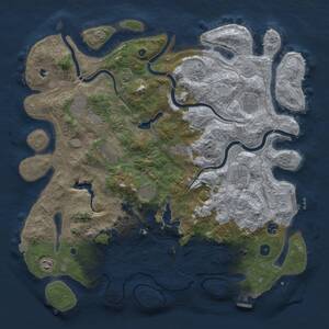 Thumbnail Rust Map: Procedural Map, Size: 4500, Seed: 1203661601, 16 Monuments
