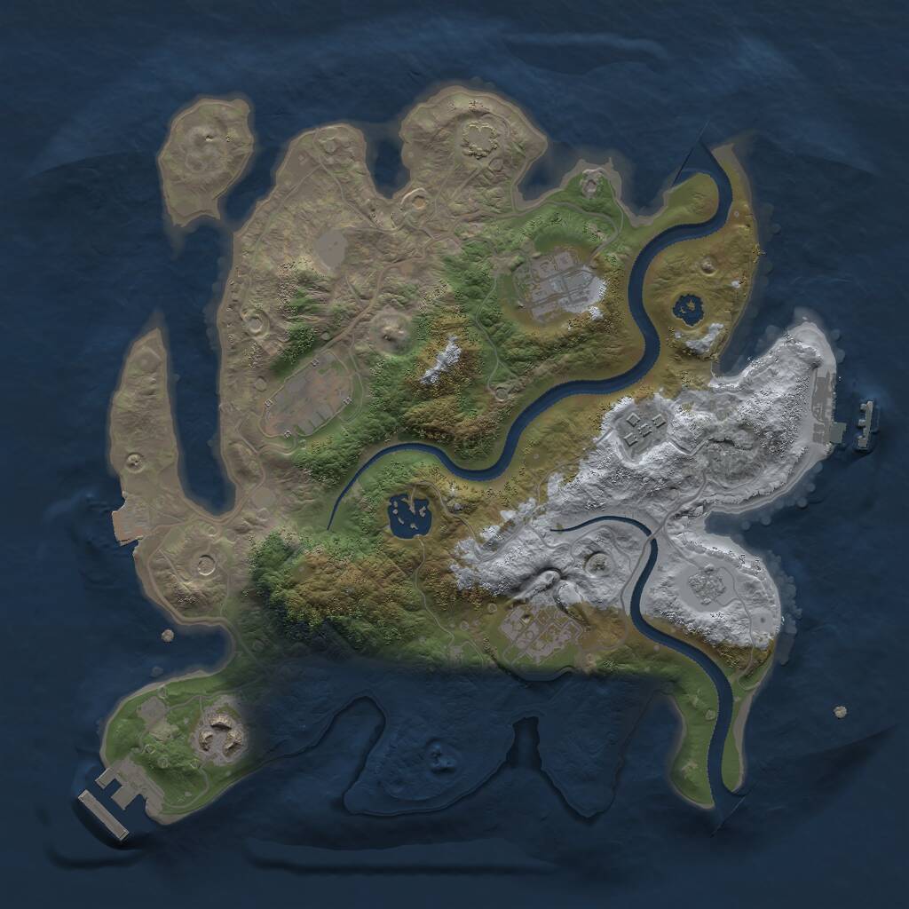 Rust Map: Procedural Map, Size: 3000, Seed: 908209093, 12 Monuments