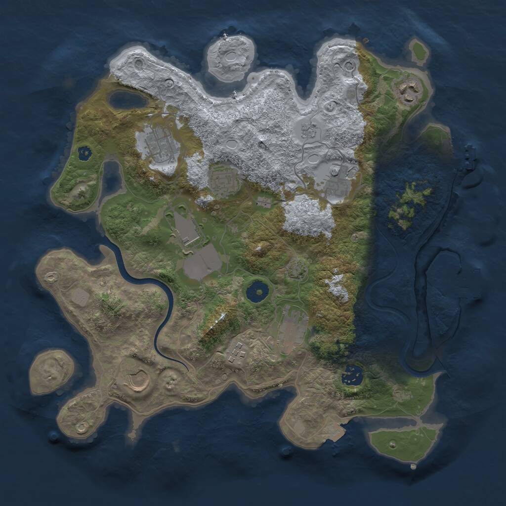Rust Map: Procedural Map, Size: 3500, Seed: 1513299637, 15 Monuments