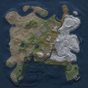 Thumbnail Rust Map: Procedural Map, Size: 3500, Seed: 1943488048, 15 Monuments