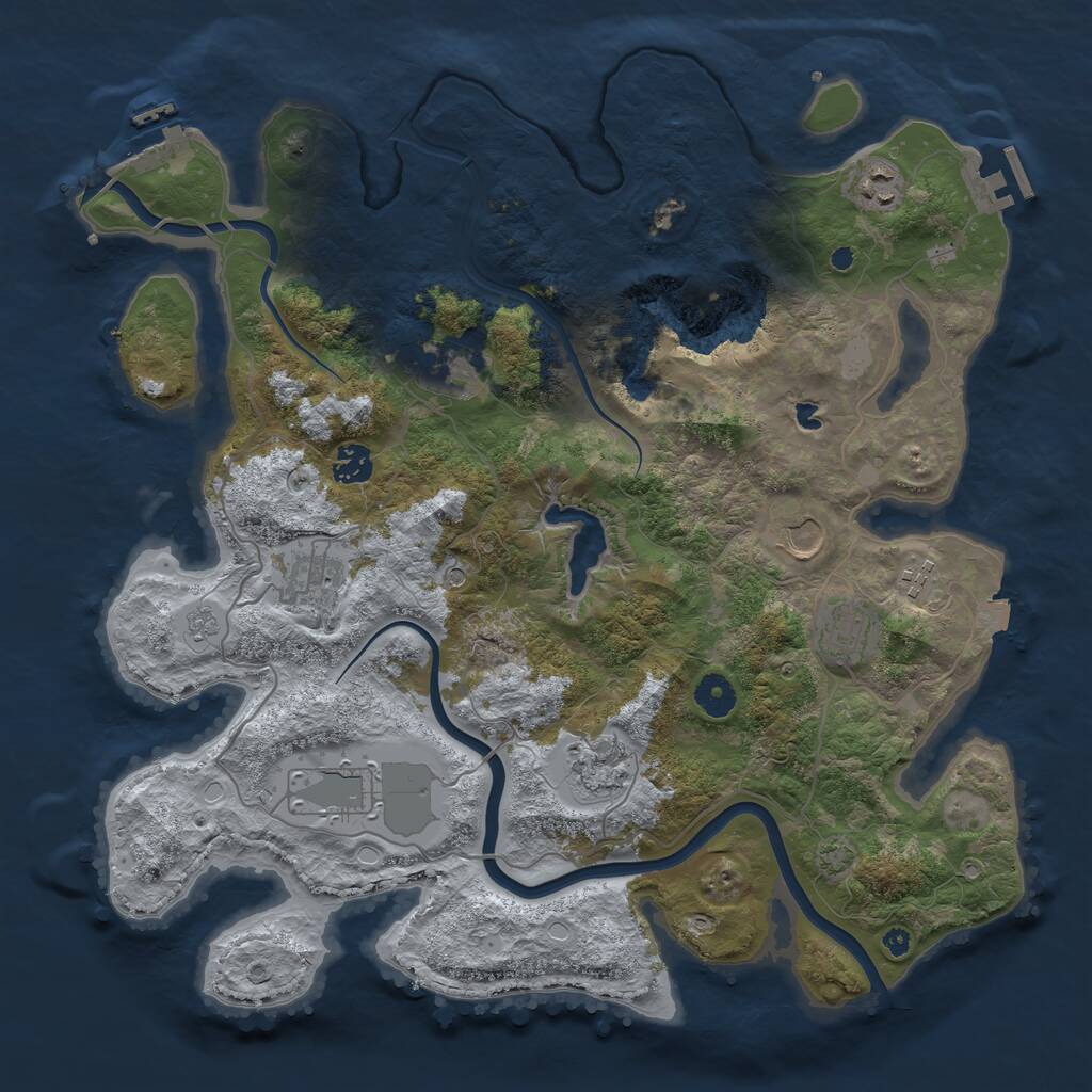 Rust Map: Procedural Map, Size: 4000, Seed: 2074601741, 15 Monuments