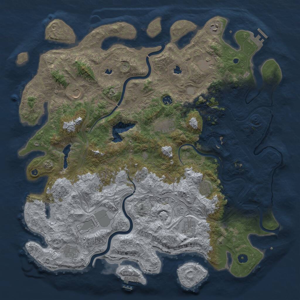 Rust Map: Procedural Map, Size: 4750, Seed: 672683730, 17 Monuments
