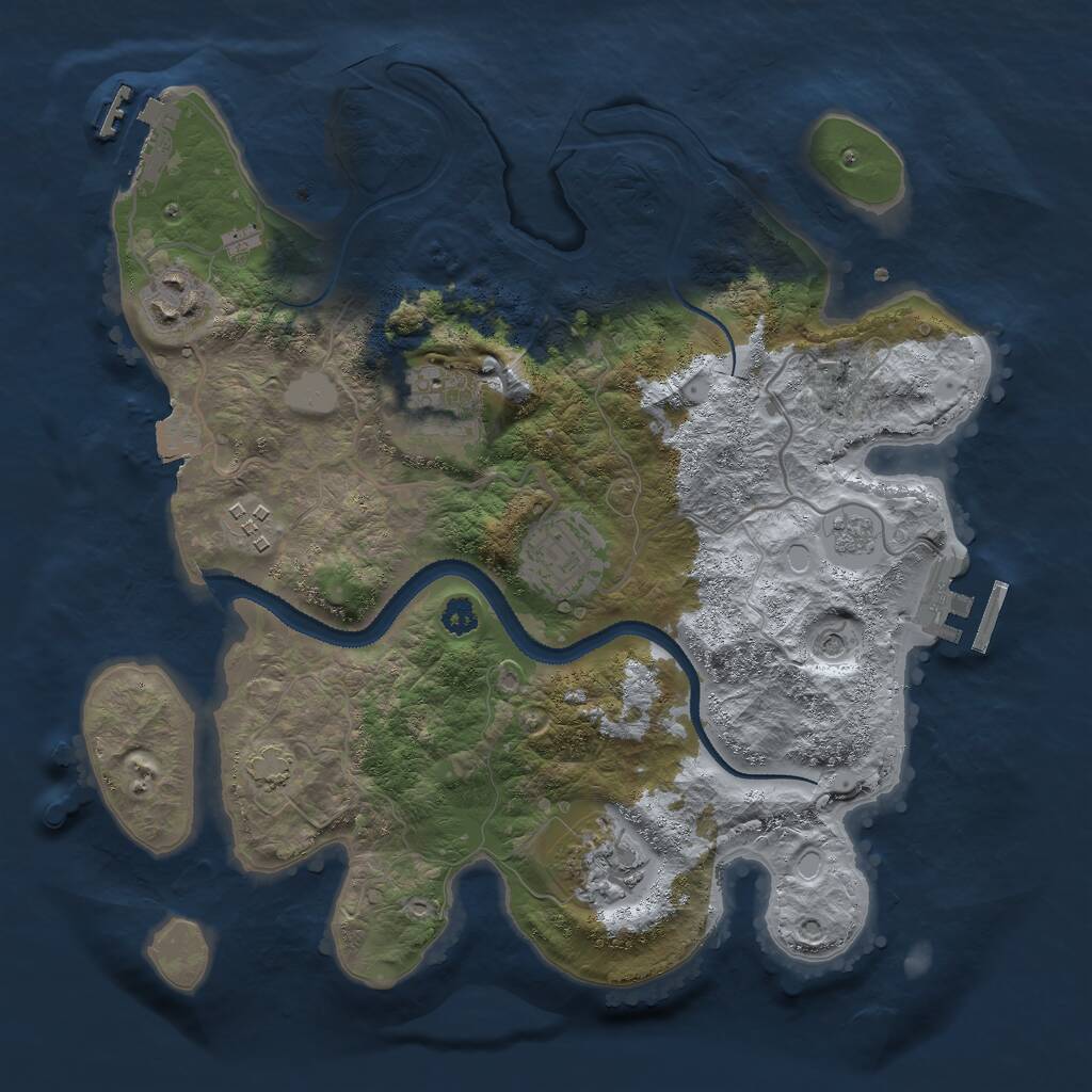 Rust Map: Procedural Map, Size: 3000, Seed: 867620700, 11 Monuments