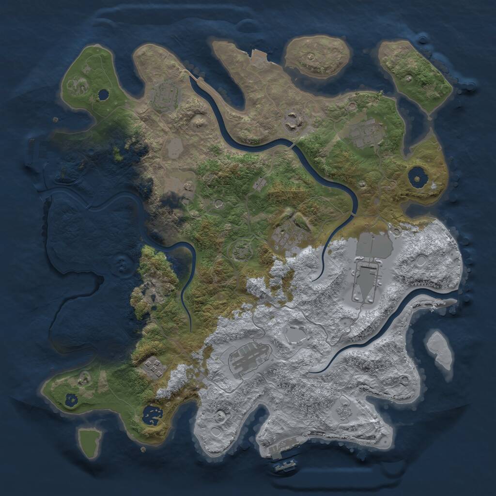 Rust Map: Procedural Map, Size: 3700, Seed: 267756581, 15 Monuments