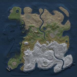 Thumbnail Rust Map: Procedural Map, Size: 3750, Seed: 1159483930, 16 Monuments