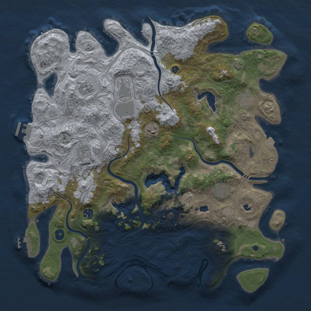 Rust Map: Procedural Map, Size: 4500, Seed: 2044794316, 14 Monuments