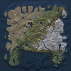 Thumbnail Rust Map: Procedural Map, Size: 4500, Seed: 1703336850, 17 Monuments