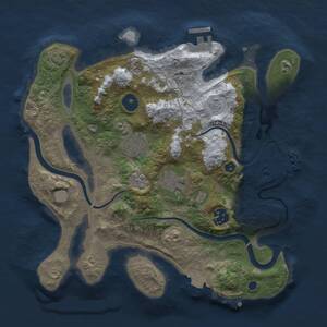 Thumbnail Rust Map: Procedural Map, Size: 3000, Seed: 27463635, 10 Monuments