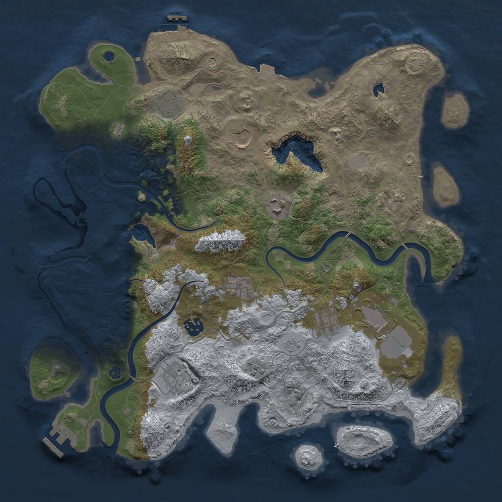 Rust Map: Procedural Map, Size: 4000, Seed: 1717850040, 16 Monuments