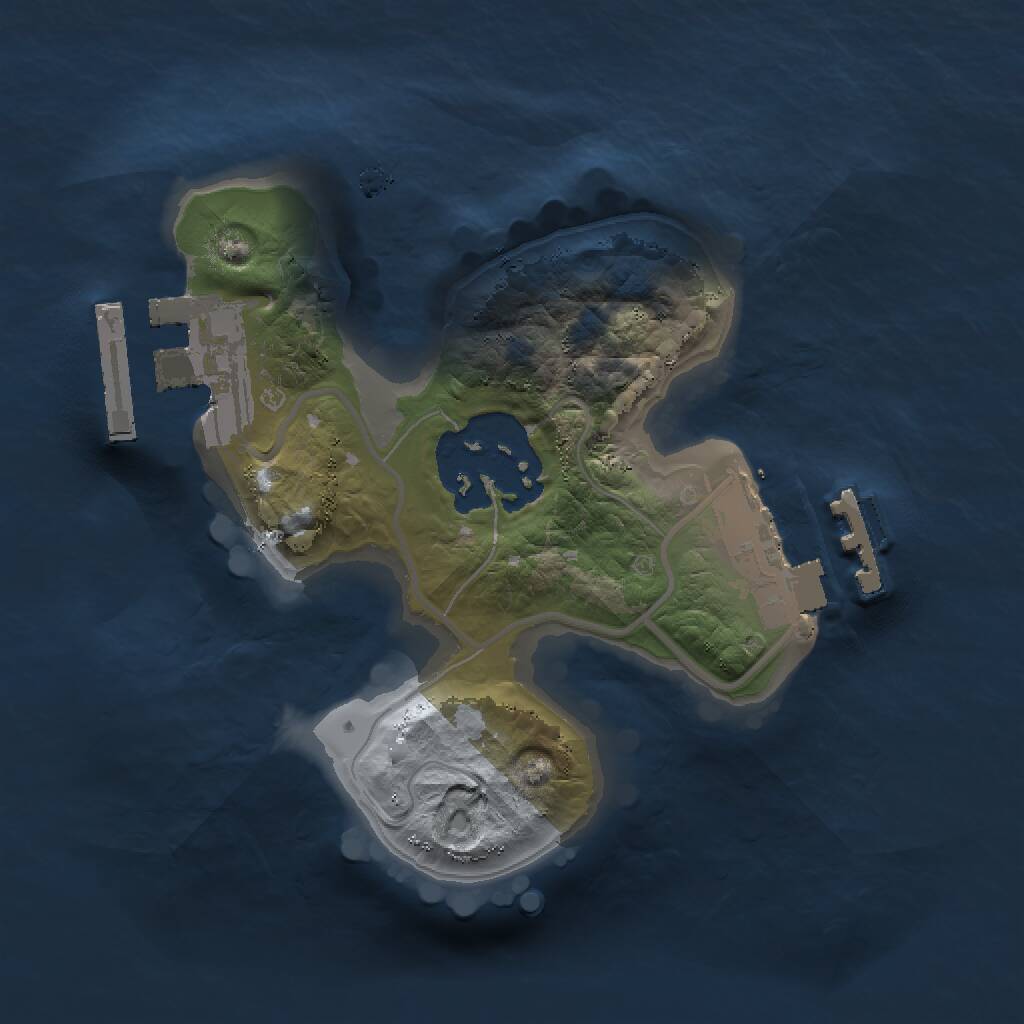 Rust Map: Procedural Map, Size: 1500, Seed: 21113, 4 Monuments