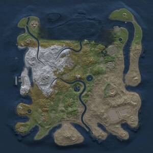 Thumbnail Rust Map: Procedural Map, Size: 3700, Seed: 1342629084, 14 Monuments